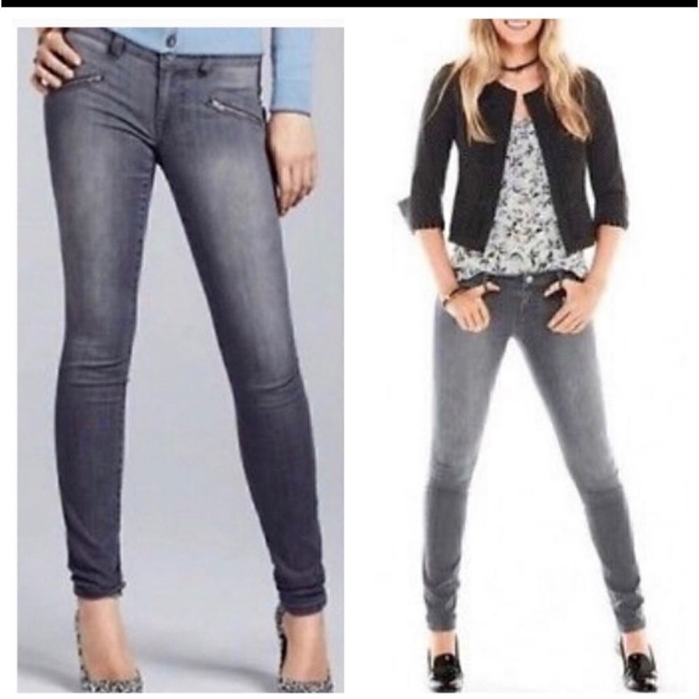 CABI Graphite Grey Zipper Pocket Skinny Jeans sz 2